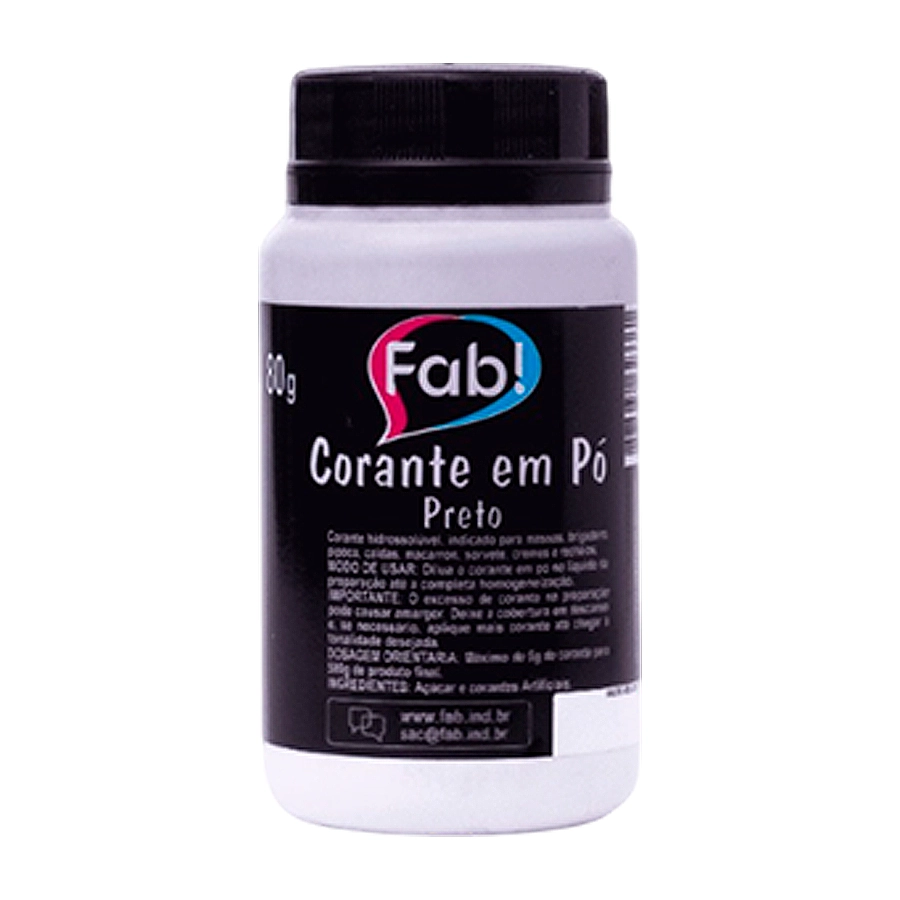 Corante Em Po Art Preto 80g Fab