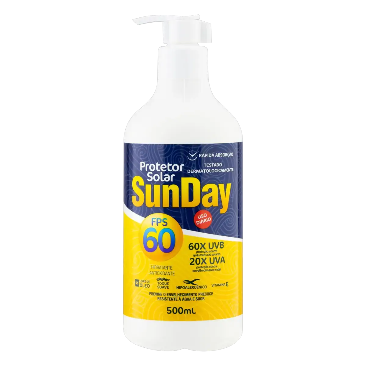 Protetor Solar Fps 60 Sunday Frasco 500ml