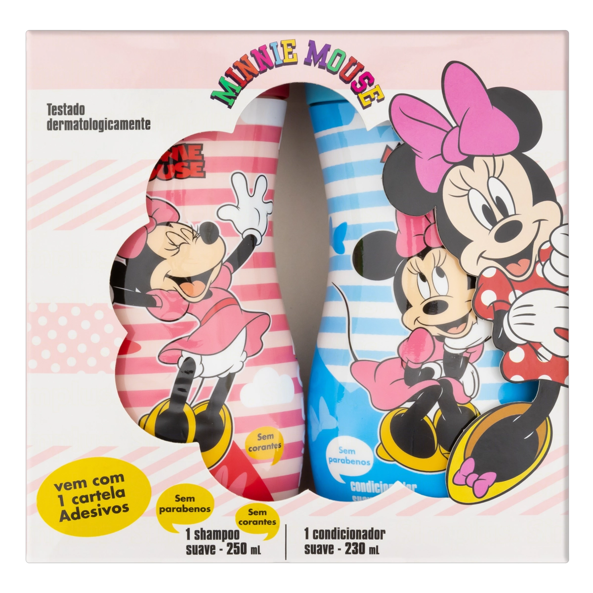 Kit Shampoo 250ml Condicionador 230ml Infantil Suave Minnie Mouse Nutriex Marcas Grátis 1 Cartela Ad