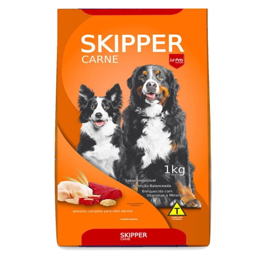 Racao Skipper Caes 1kg Adulto Carne