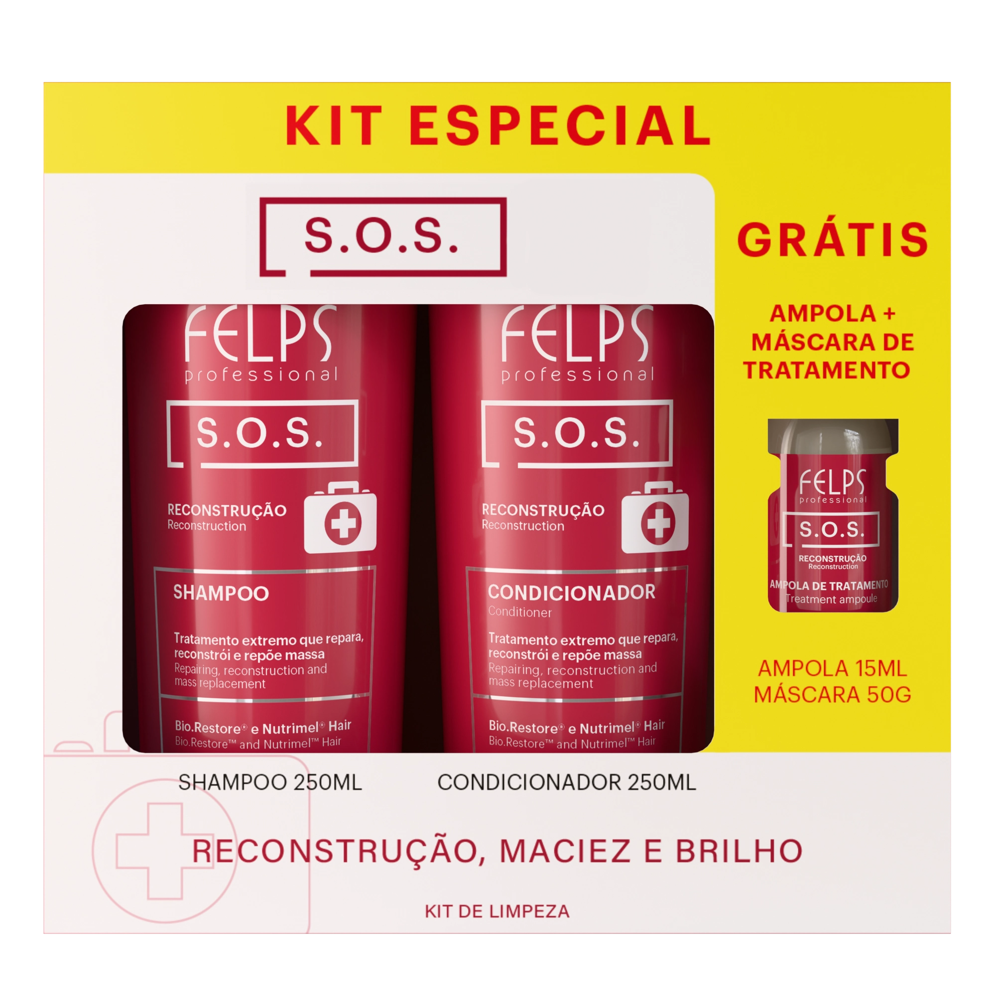 Kit Felps Sh Cond 500ml Sos Sache