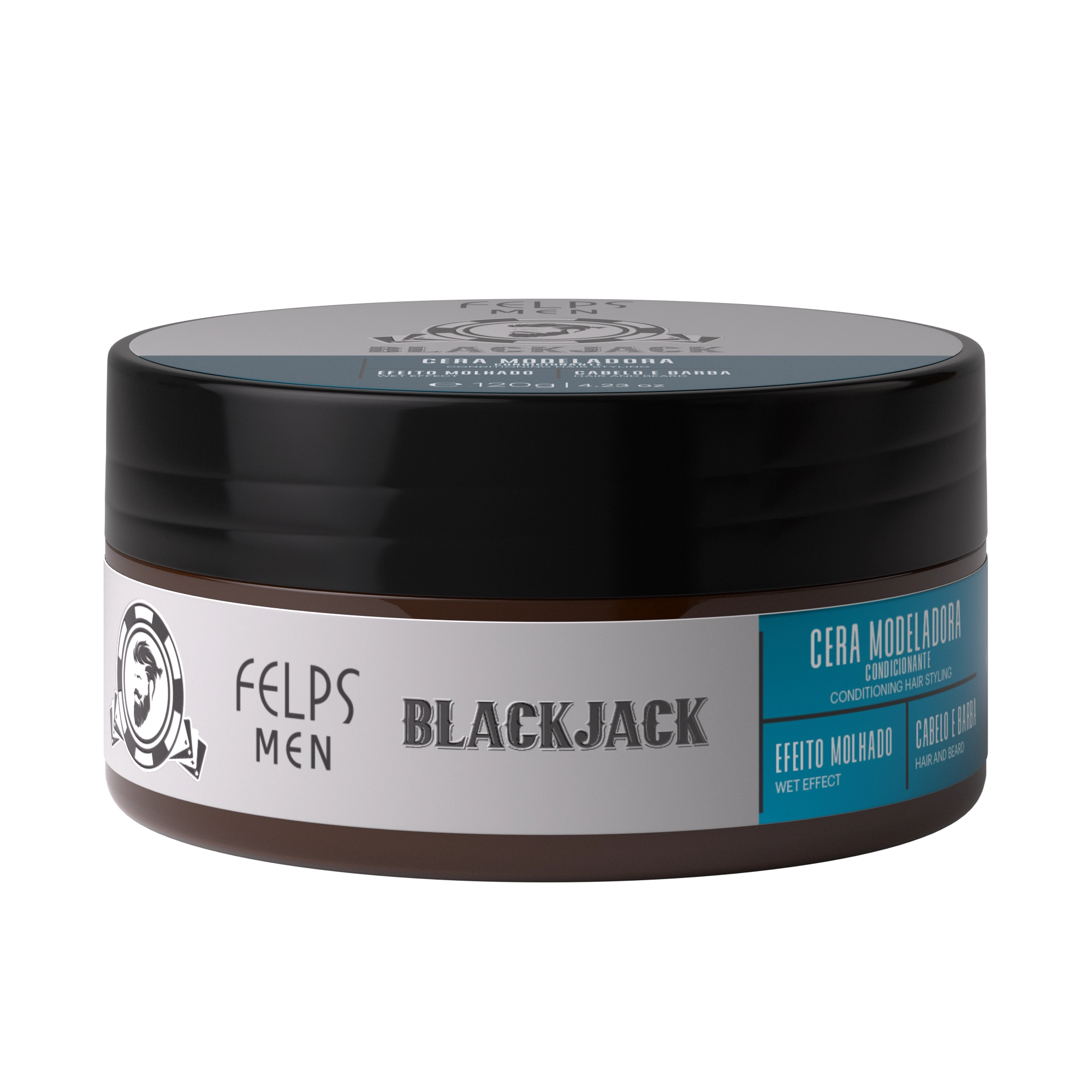 Cera Modeladora Felps Men Black Jack Efeito Molhado 120g
