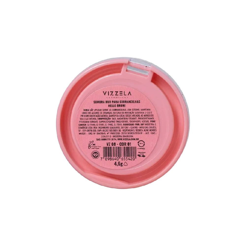 Sombra Duo Vizzela Para Sobrancelhas Cor 01 4,6g