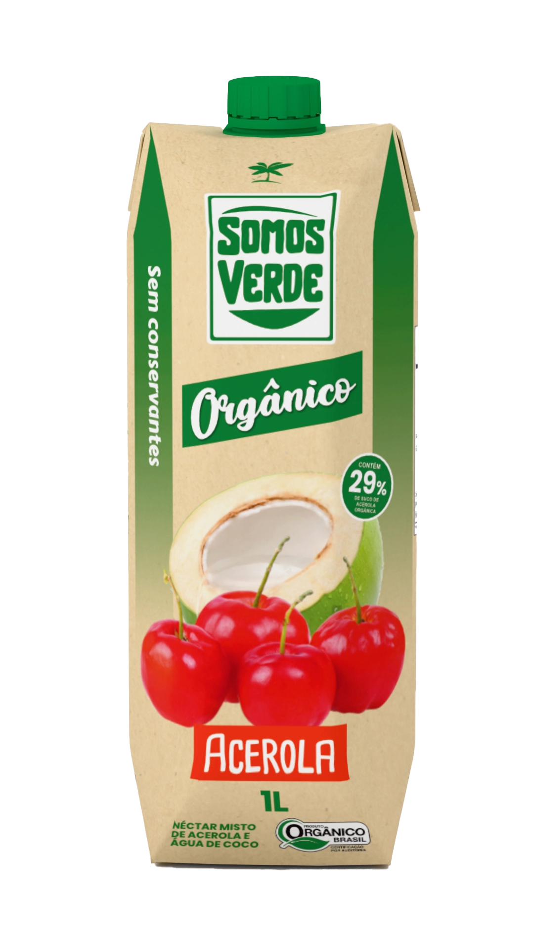 Nectar Misto Organico Somos Verde Agua De Coco 1lt Acerola