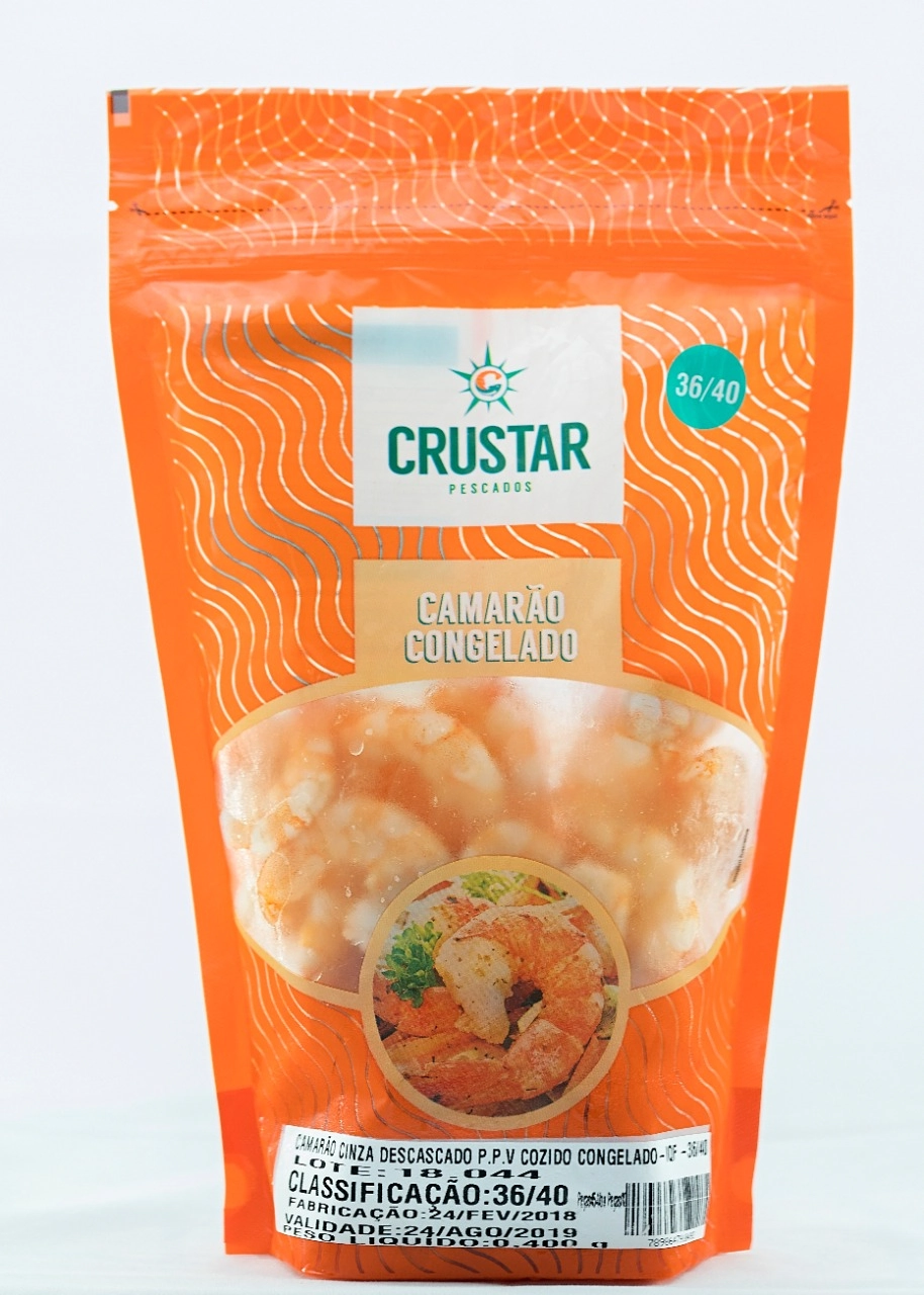 Camarao Congelado Descascado Iqf Cozido 36/40 Crustar 400g