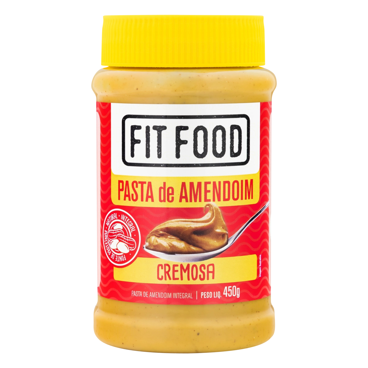 Pasta De Amendoim Cremosa Integral Fit Food Pote 450g