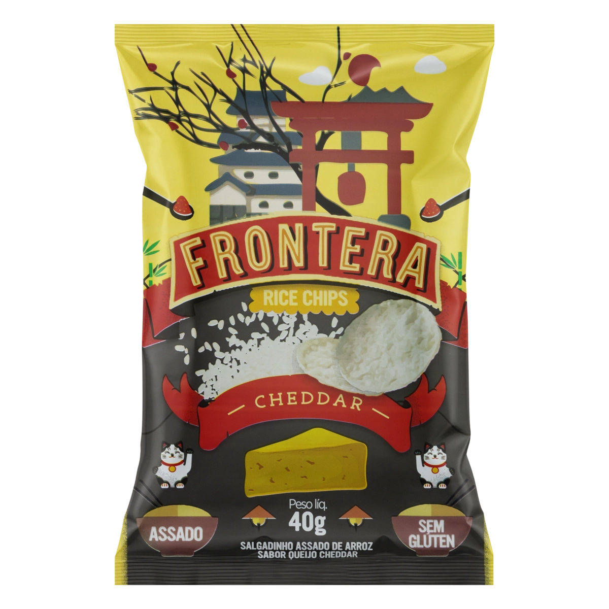 Chips De Arroz Cheddar Frontera Pacote 40g