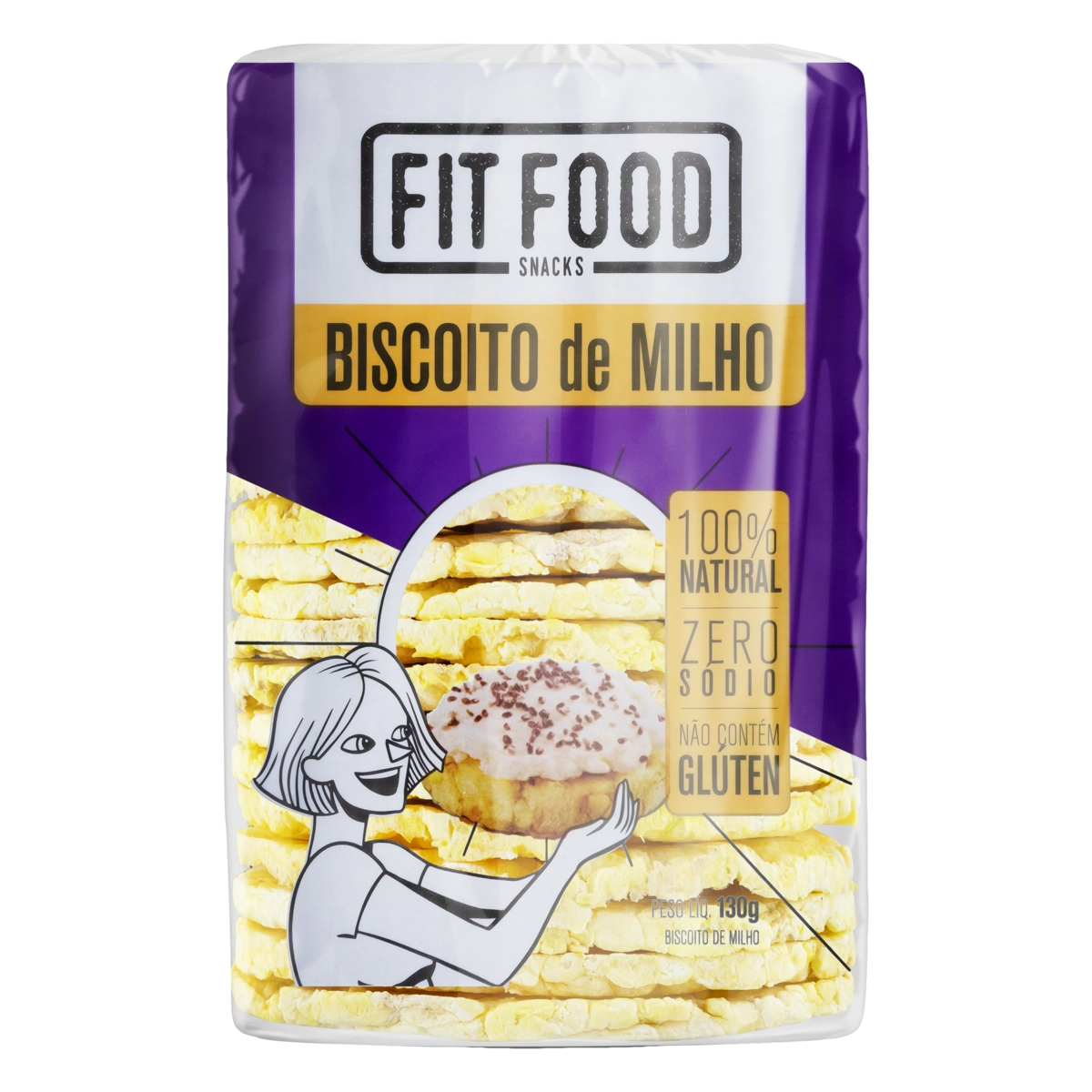 Biscoito De Milho Sem Glúten Fit Food Pacote 130g