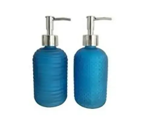 Saboneteira Casambiente Liquida De Vidro Azul Claro