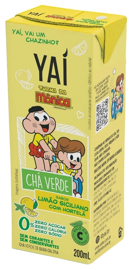 Chá Verde Limão Siciliano Com Hortelã Zero Açúcar Turma Da Mônica Yaí Caixa 200ml