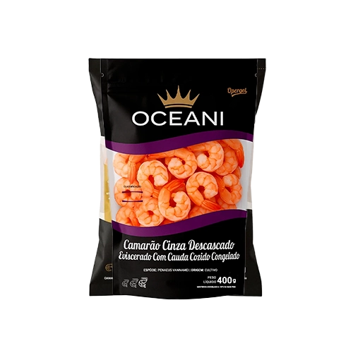 Camarao Cinza Descascado Eviscerado 36/52 Oceani 400g