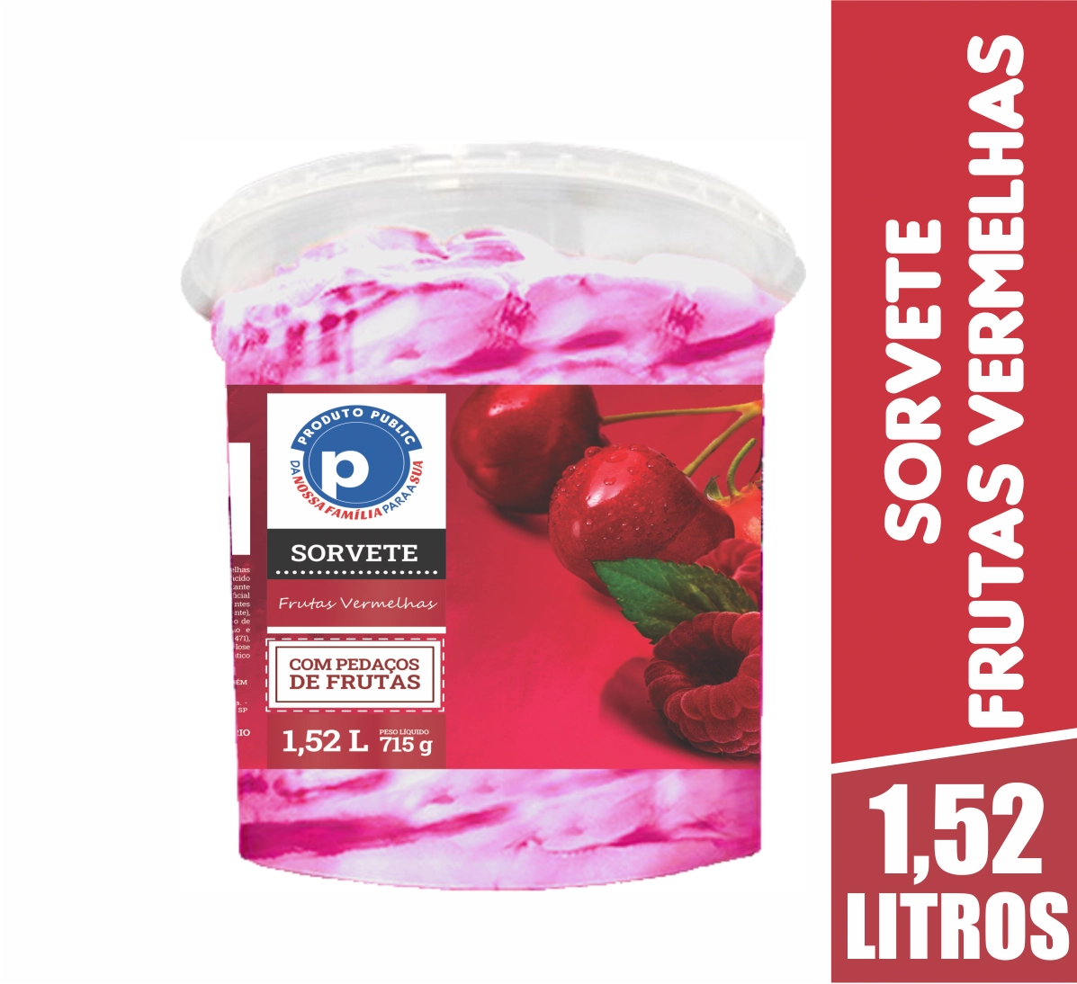 Sorvete Public 1.8l F.vermelhas