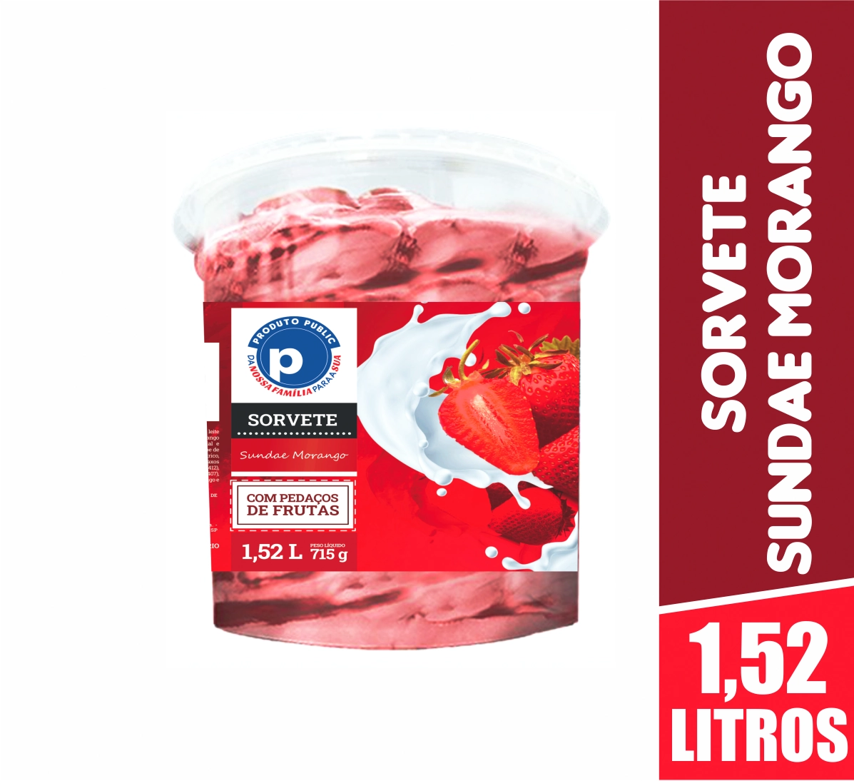 Sorvete Public 1.8l Morango