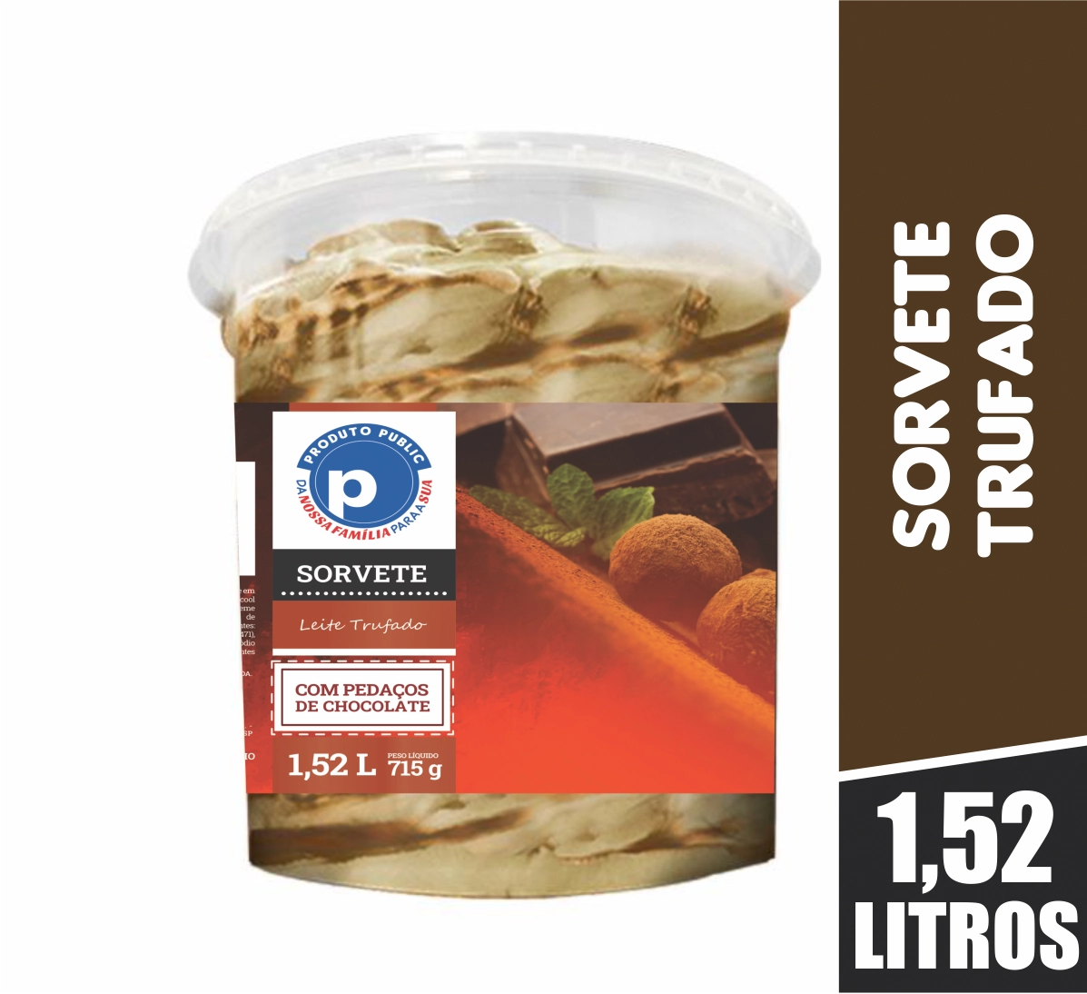 Sorvete Public 1.8l Leite Trufado