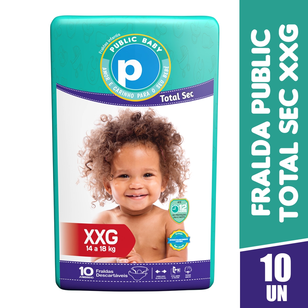 Fralda Public Baby Total Sec Jumbinho Xxg C/12