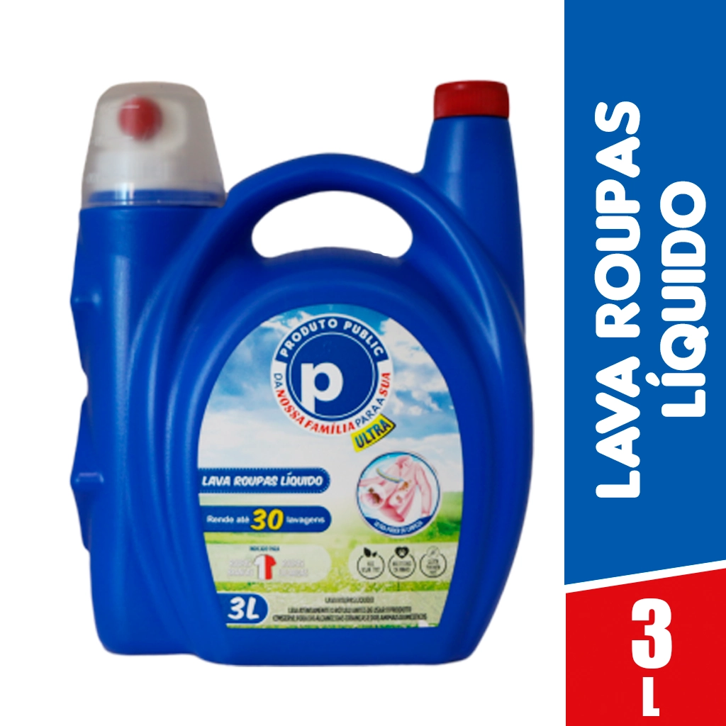 Lava Roupa Liq Public 3l Tradicional