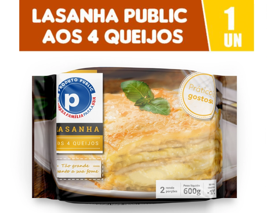 Lasanha Public 600g 4 Queijos