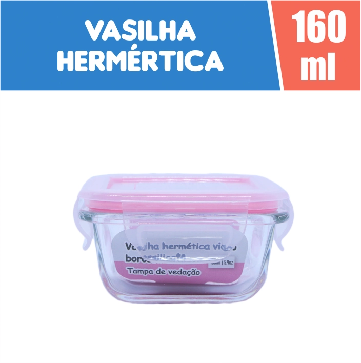 Vasilhas Hermeticas 160ml Rosa Public