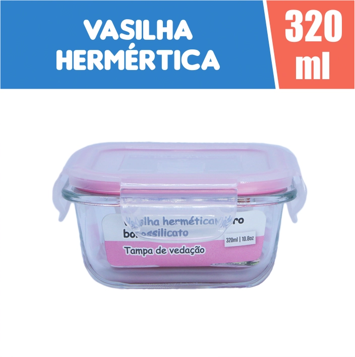 Vasilhas Hermeticas 320ml Rosa Public