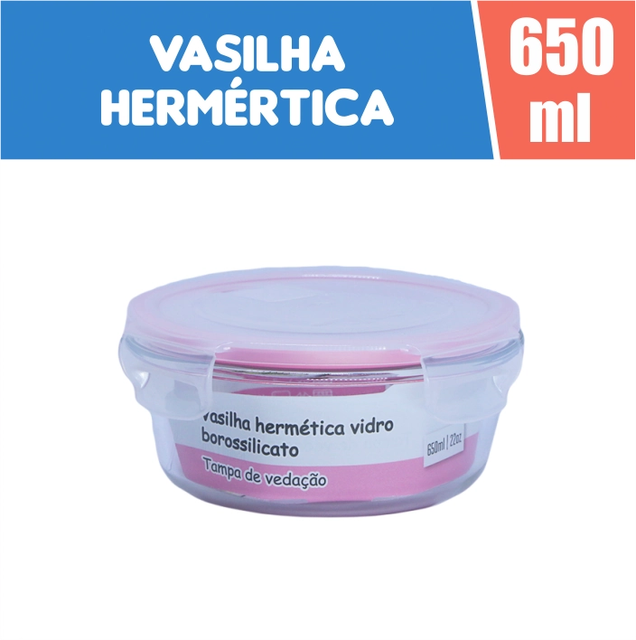 Vasilhas Hermeticas 650ml Rosa Public