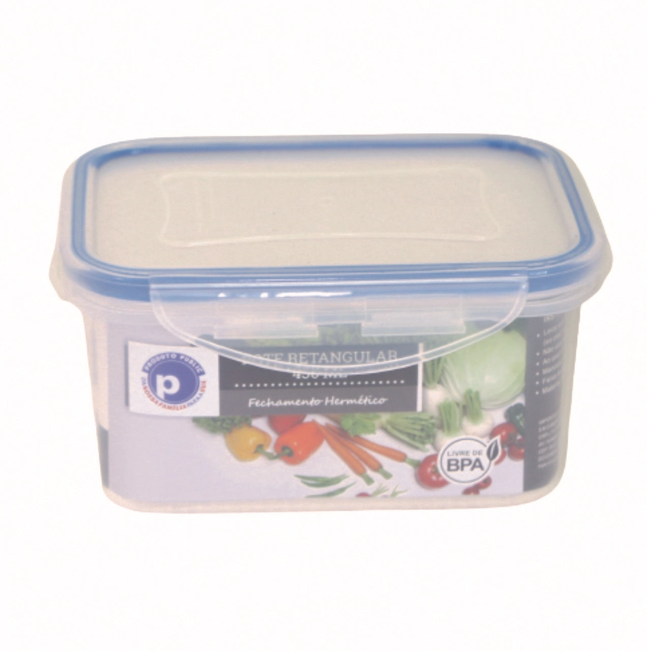 Vasilha Plastica 500 Ml Retangular Public Azul