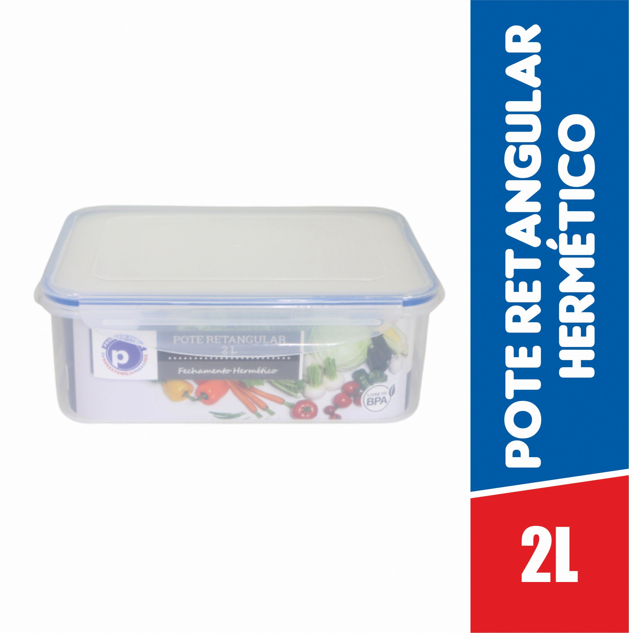 Vasilha Plastica 2litros Retangular Public Azul