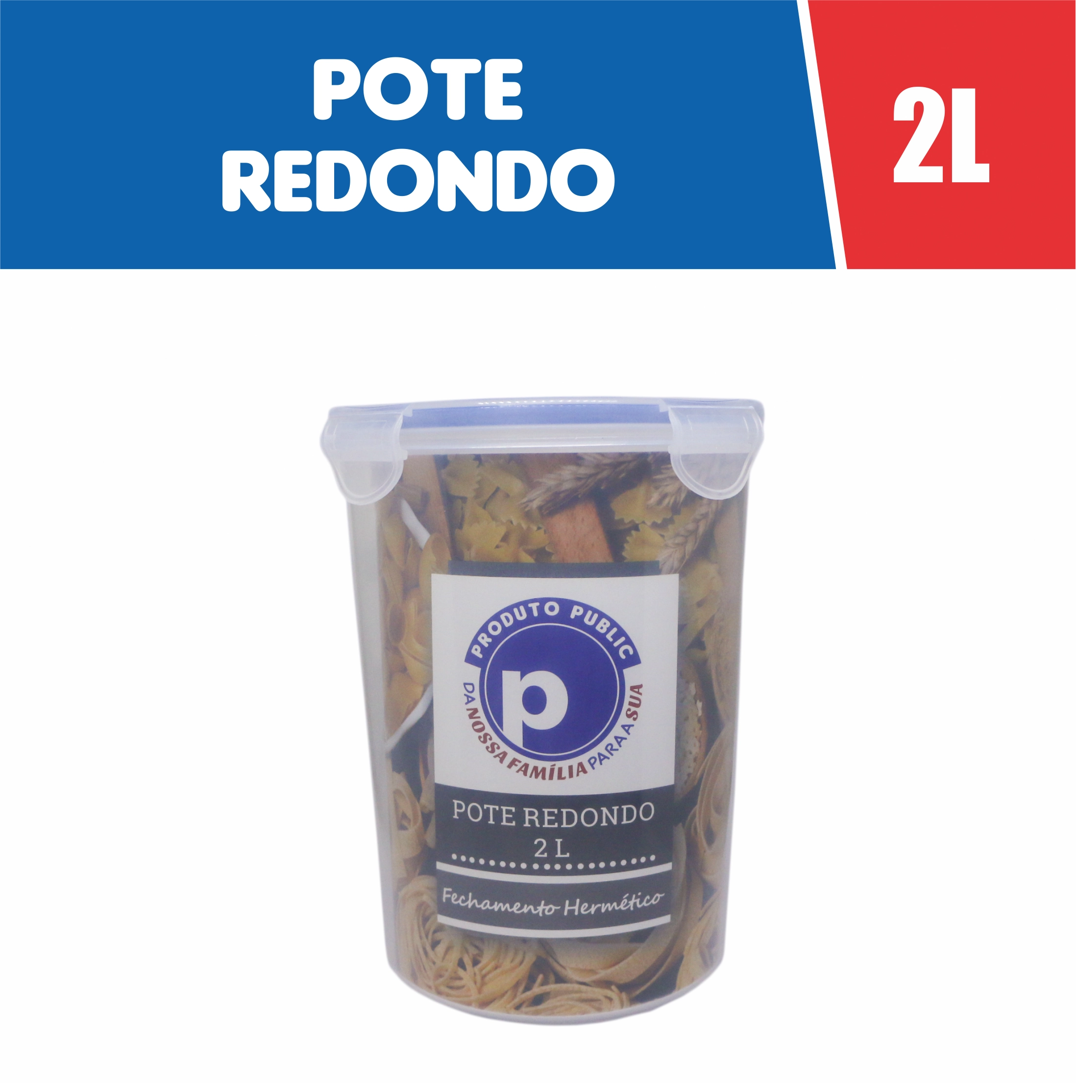 Vasilha Plastica 2 Litros Redonda Public Azul