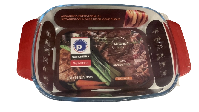Assadeira Refr 2l Retangular C/ Alça De Silicone Public