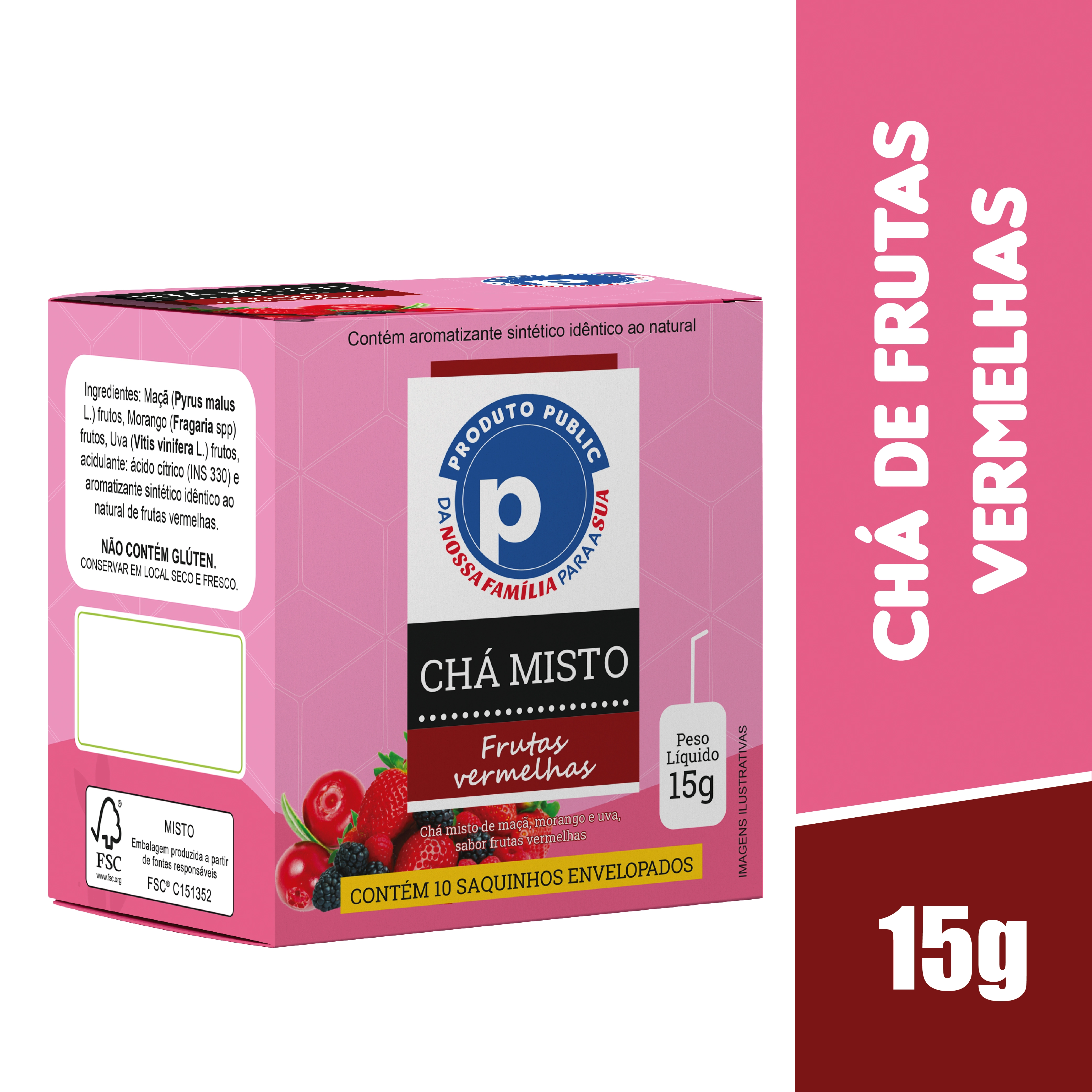 Cha Public 15g Misto Mac/mor/uva/frv