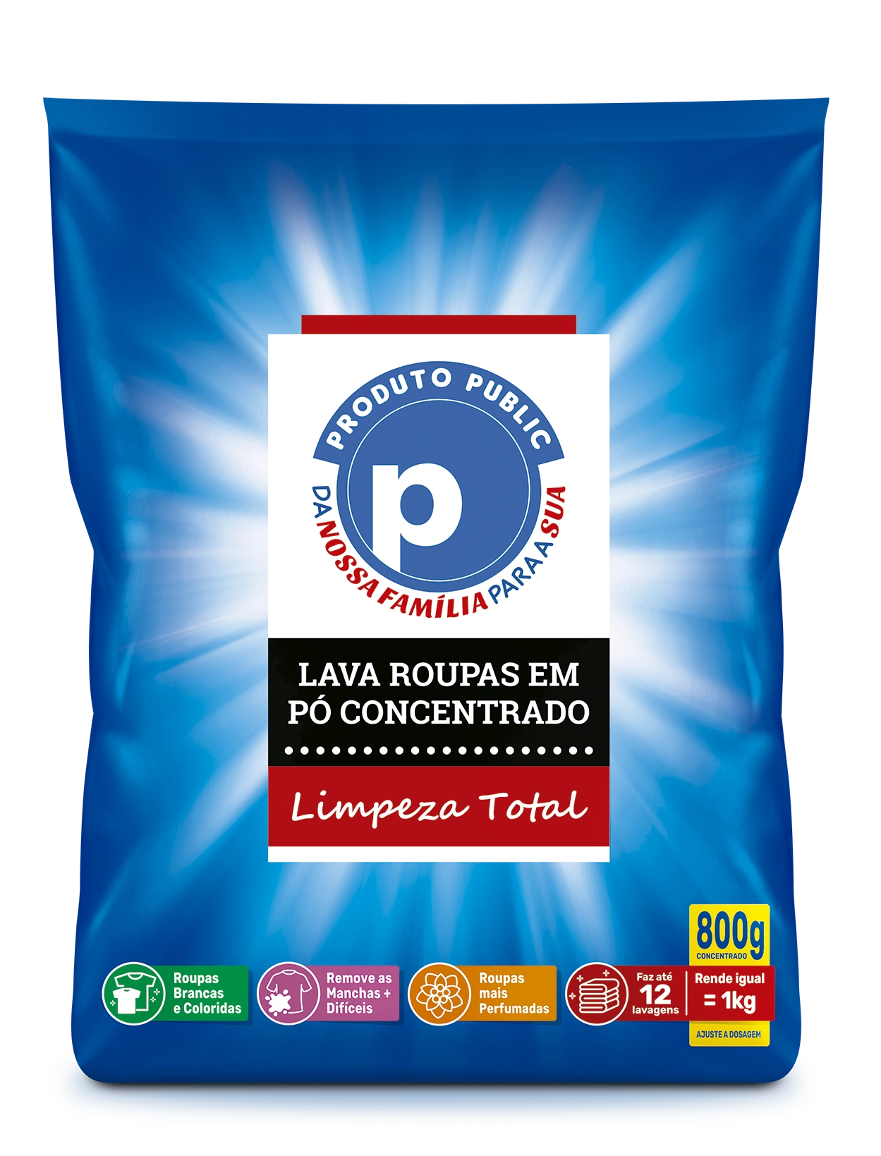 Lava Roupa Po Public 800g Limp Tot Sachet