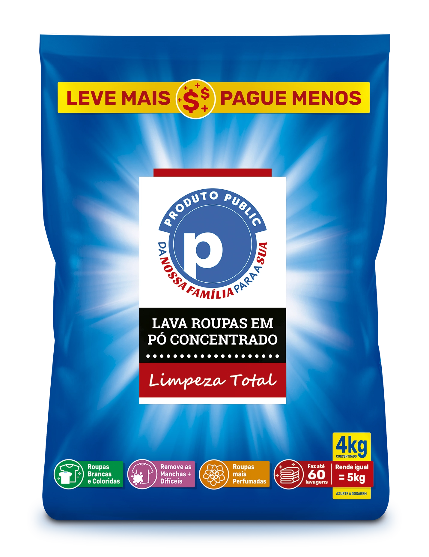 Lava Roupa Po Public 4kg Limp Total Sachet
