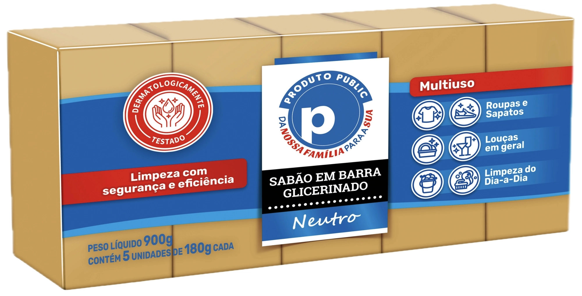 Sabao Pedra Public 5x180g Neutro