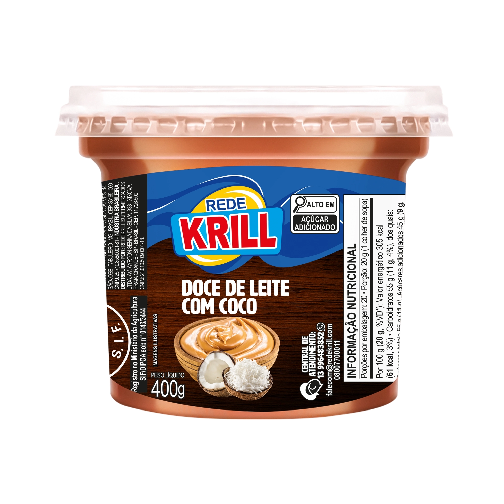 Doce De Leite Rede Krill C/coco 400g