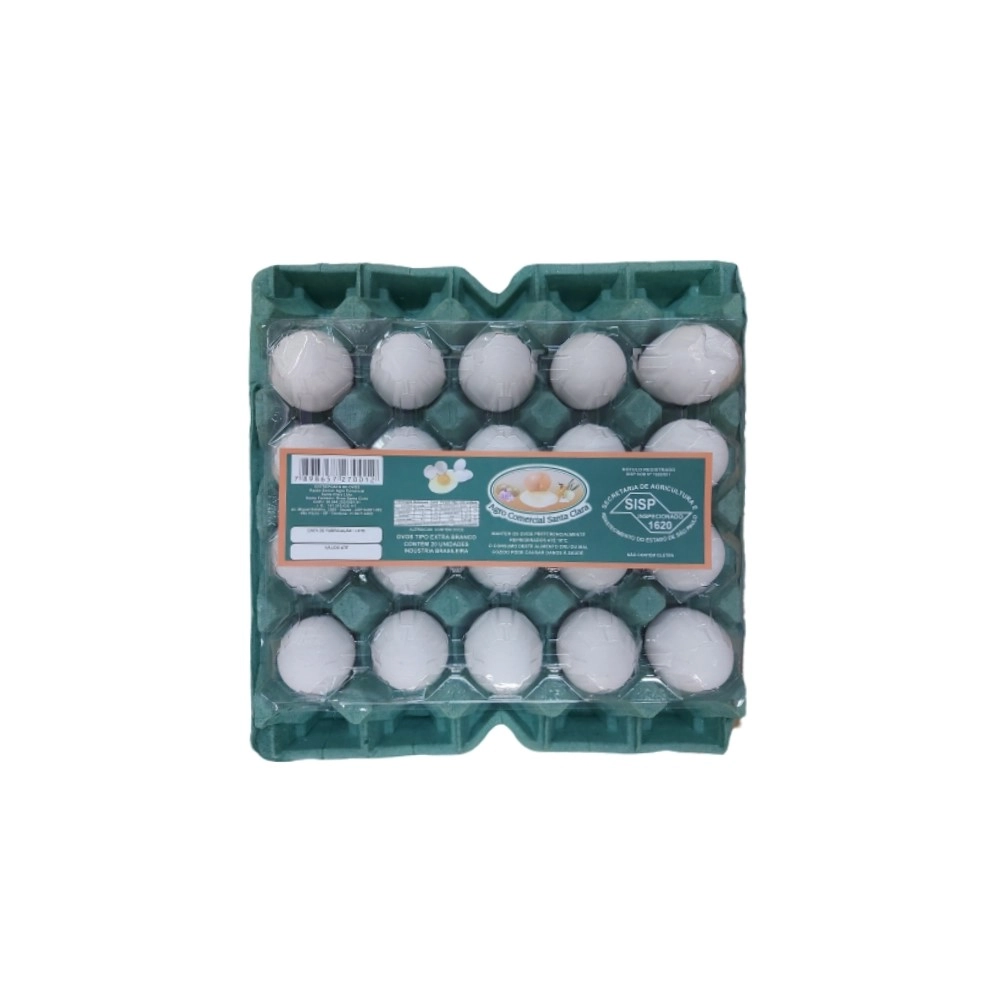 Ovos Extra Branco Santa Clara C/20