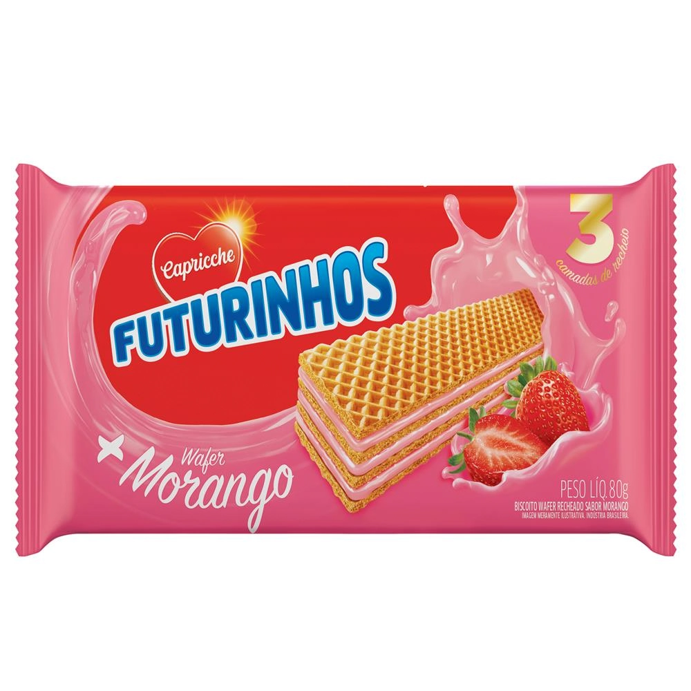 Biscoito Wafer Capricche 80g Morango
