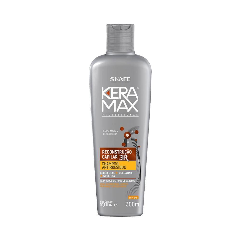 Shampoo Skafe Keramax Anti Resíduo Reconstrução Capilar 300ml