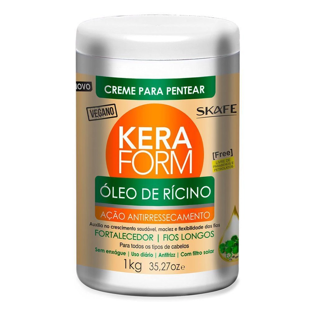 Cr Pentear Skafe Keraform 1kg Oleo Ricino