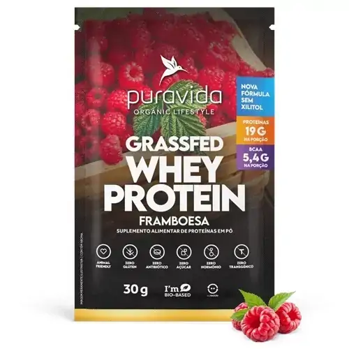 Whey Protein Grassfed Framboesa Puravida 30g