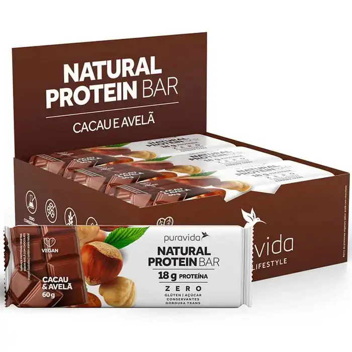 Bar Natural Protein Cacau E Avela Puravida 60g