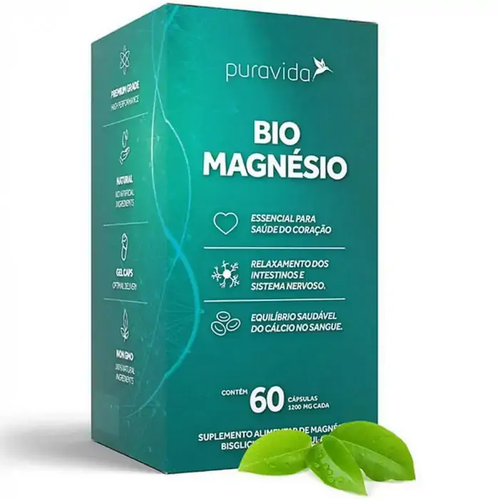 Bio Magnésio Puravida Caixa 72g 60 Cápsulas Softgel