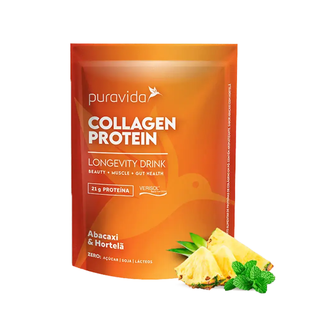 Collagen Protein Abacaxi E Hortela Pura Vida 450g