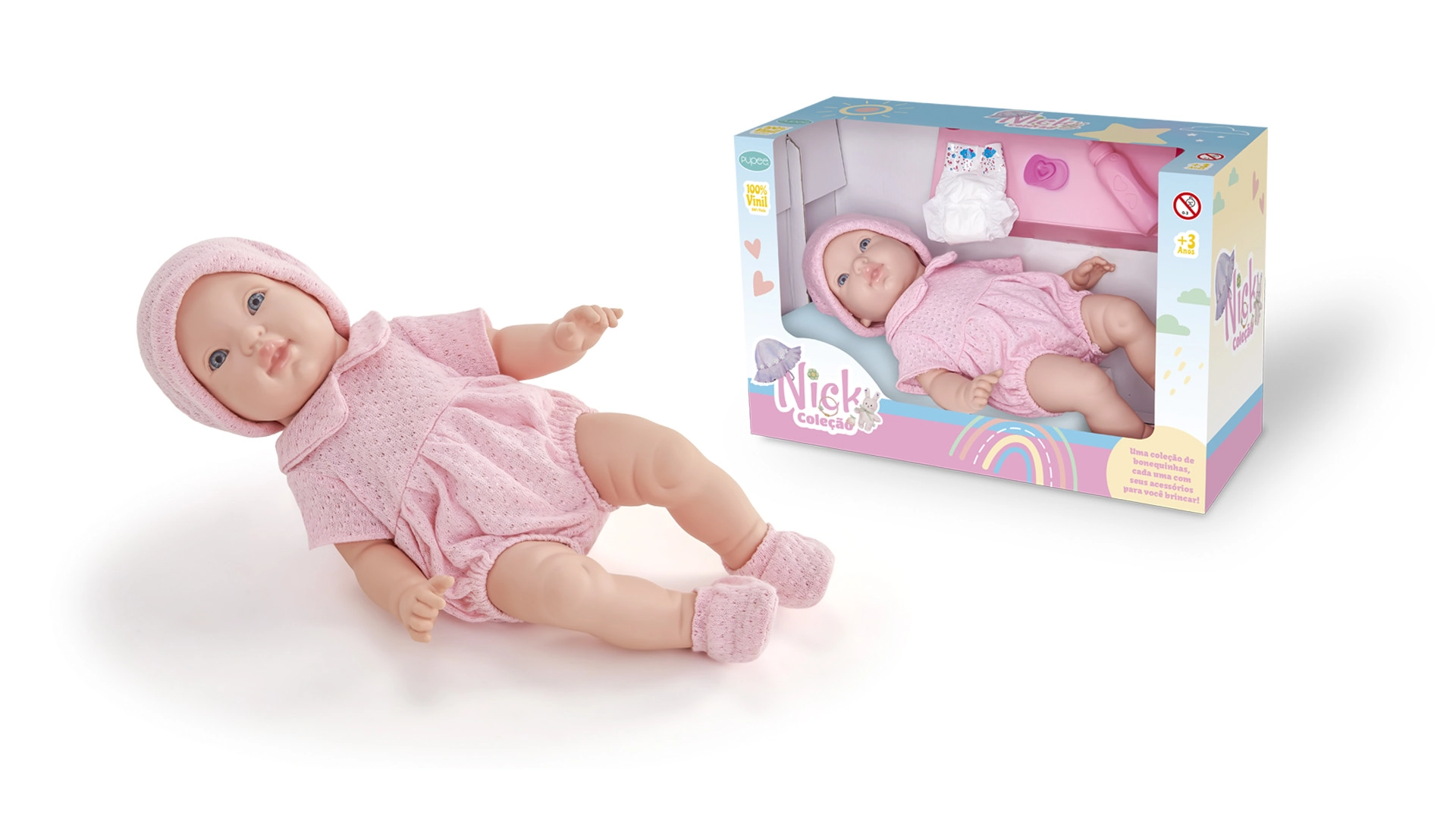 Boneca Nick Xixi Deitada 1140 Pupee