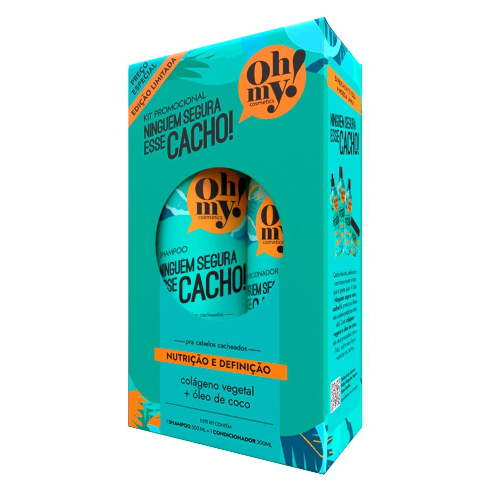 Kit Shampoo 500ml Condicionador 300ml Cachos Oh My