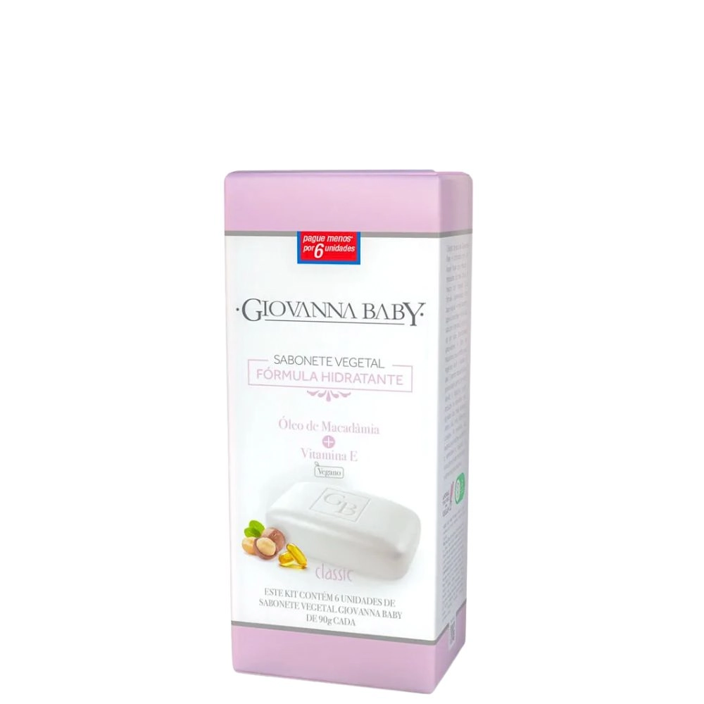 Sabonete Vegetal Em Barra Hidratante Classic Giovanna Baby 6 Unidades De 90g Cada