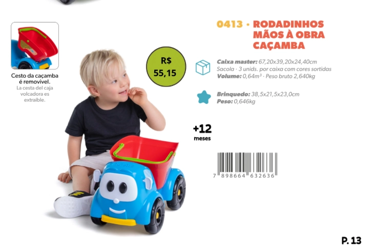 Cacamba Rodadinhos Maos A Obra Ref.413 Calesita