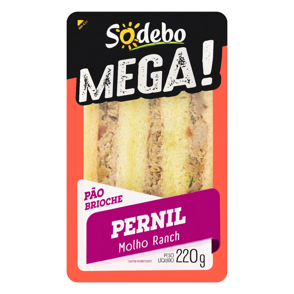 Sanduíche Resfriado Pernil Sodebo Mega Bandeja 220g