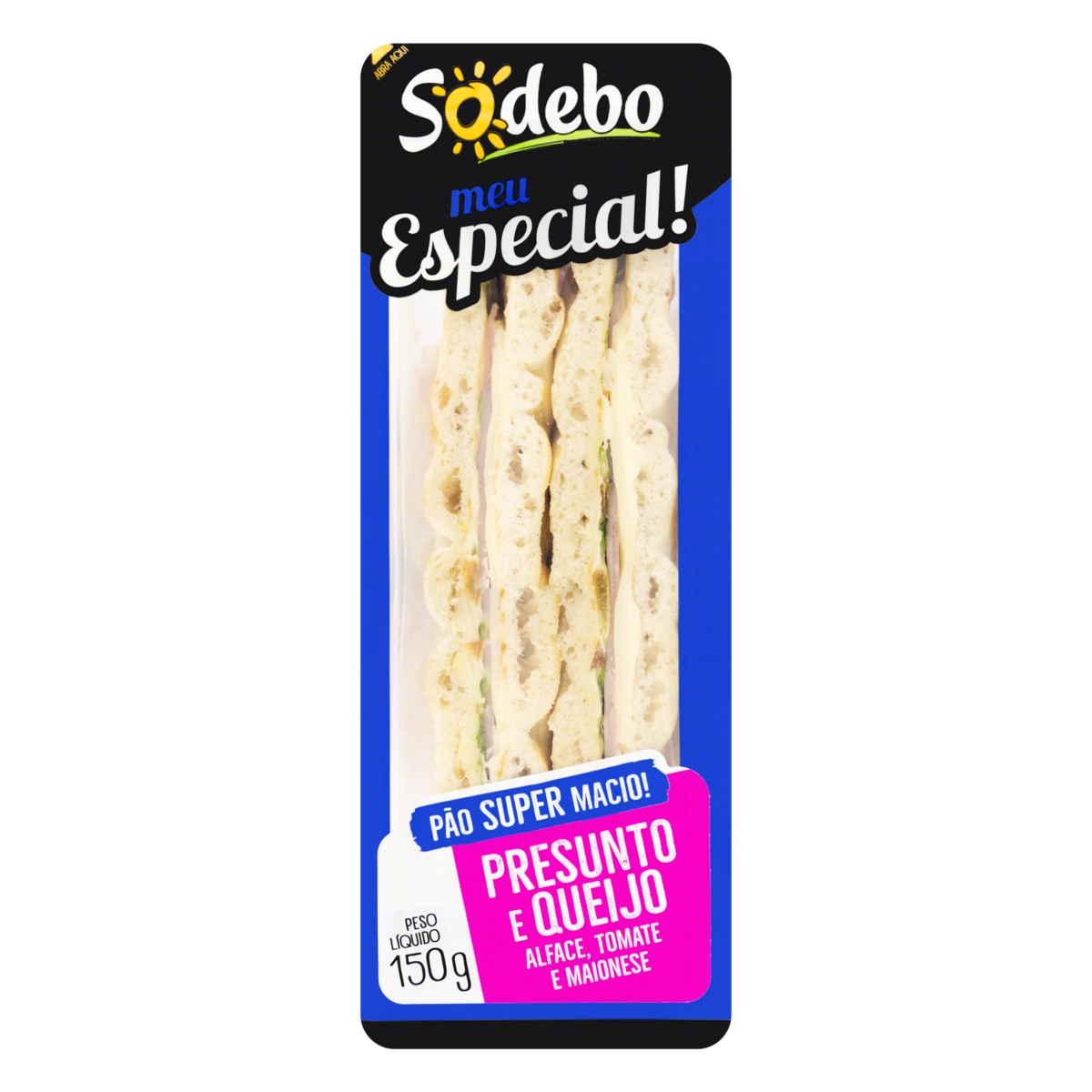 Sanduíche Resfriado Presunto E Queijo Sodebo Meu Especial Bandeja 150g