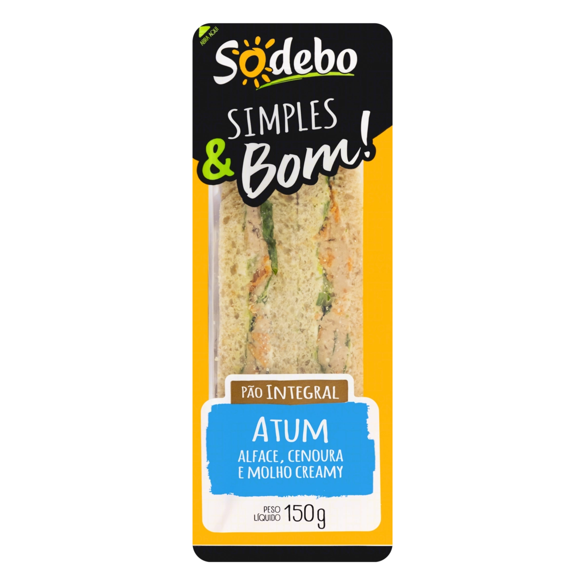 Sanduíche Resfriado Integral Atum Sodebo Simples Bom Bandeja 150g