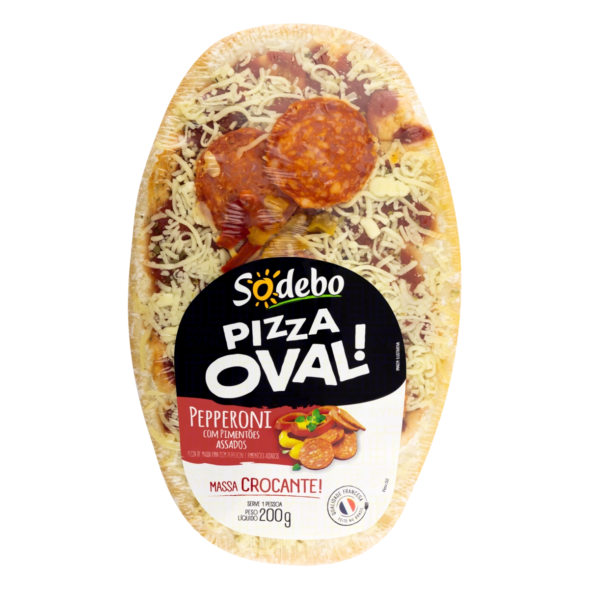 Pizza Pepperoni Com Pimentões Assados Sodebo Pizza Oval 200g