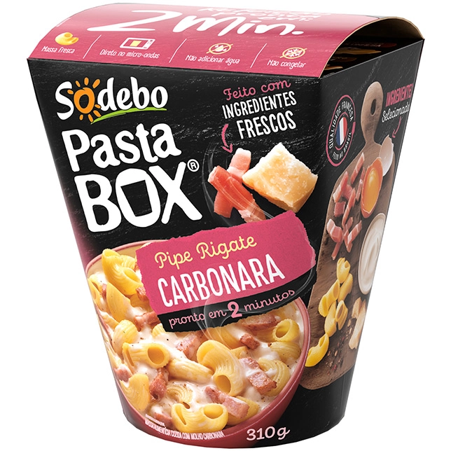 Pipe Rigate Carbonara Sodebo Pasta Box Caixa 310g